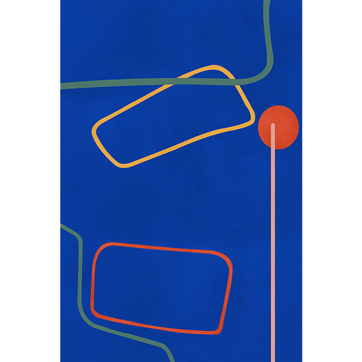 Lisslune | Nordic Modernism Carpet Blue and Yellow Abstract Carpet Pet Friendly Non-slip Rug for Bedroom