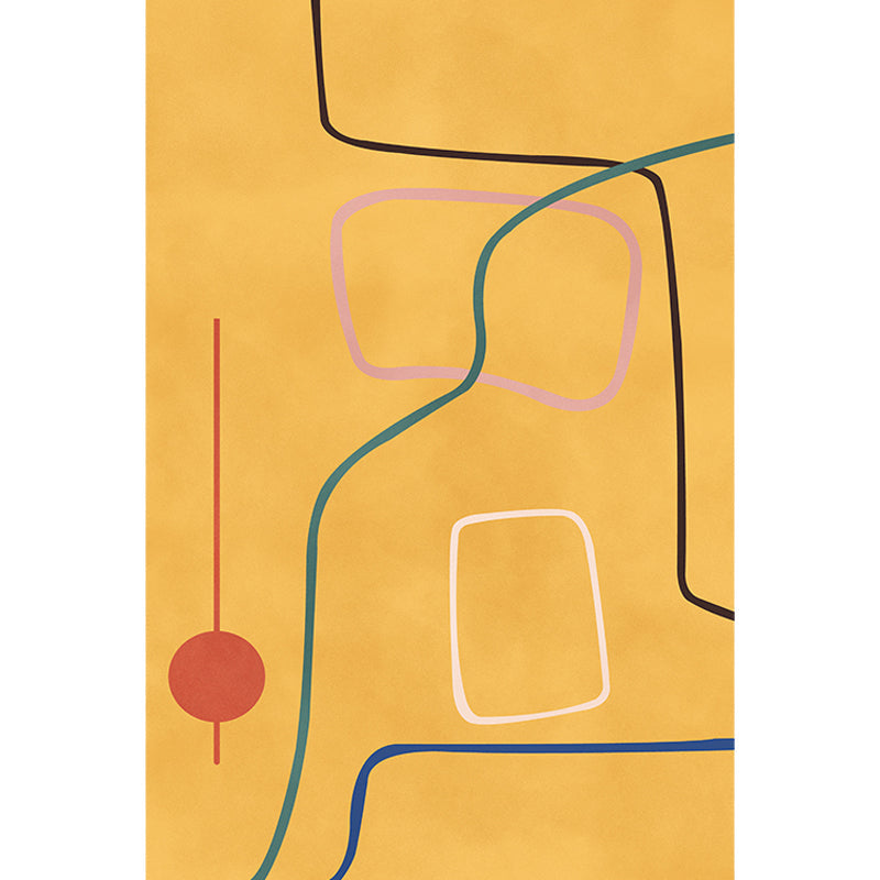 Lisslune | Nordic Modernism Carpet Blue and Yellow Abstract Carpet Pet Friendly Non-slip Rug for Bedroom