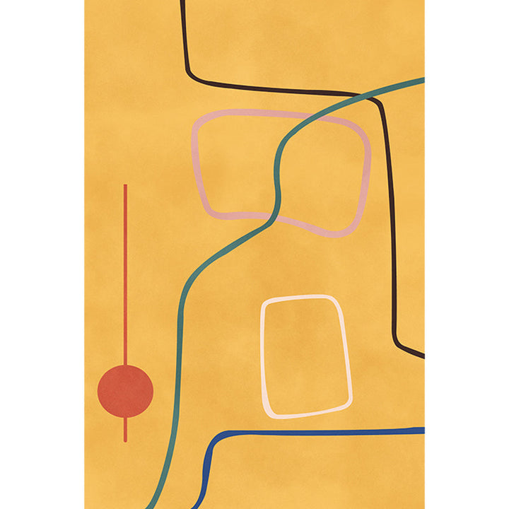 Lisslune | Nordic Modernism Carpet Blue and Yellow Abstract Carpet Pet Friendly Non-slip Rug for Bedroom