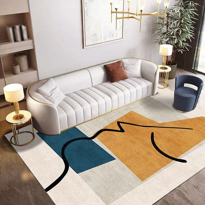 Lisslune | Novelty Character Pattern Rug Multicolored Polyester Rug Non-Slip Backing Pet-Friendly Rug for Living Room