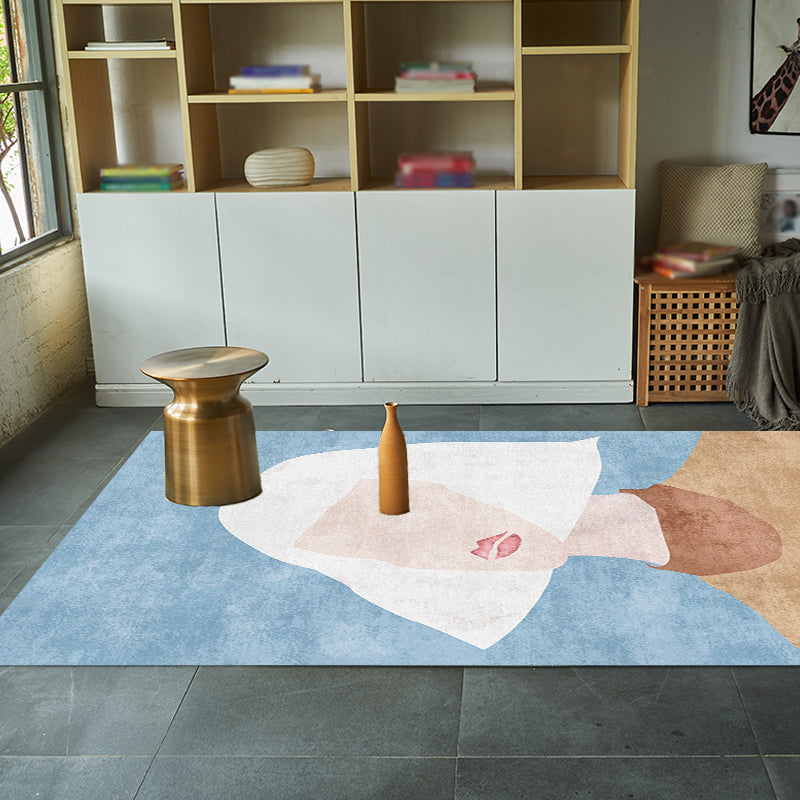 Lisslune | Novelty Character Pattern Rug Multicolored Polyester Rug Non-Slip Backing Pet-Friendly Rug for Living Room