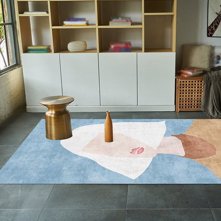 Lisslune | Novelty Character Pattern Rug Multicolored Polyester Rug Non-Slip Backing Pet-Friendly Rug for Living Room