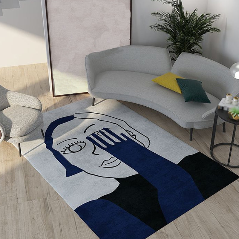 Lisslune | Novelty Character Pattern Rug Multicolored Polyester Rug Non-Slip Backing Pet-Friendly Rug for Living Room