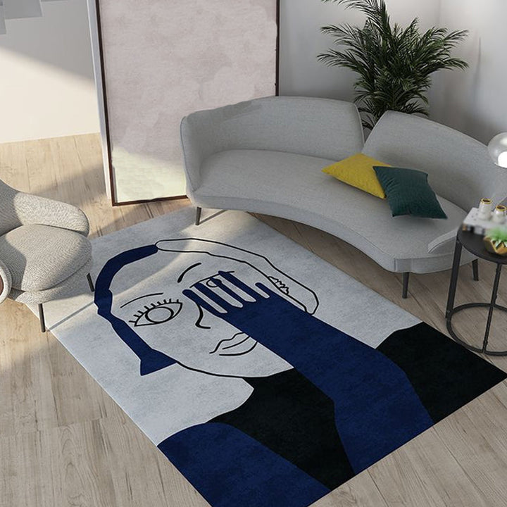 Lisslune | Novelty Character Pattern Rug Multicolored Polyester Rug Non-Slip Backing Pet-Friendly Rug for Living Room