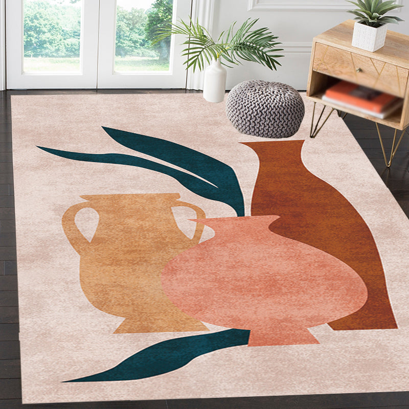 Lisslune | Novelty Character Pattern Rug Multicolored Polyester Rug Non-Slip Backing Pet-Friendly Rug for Living Room