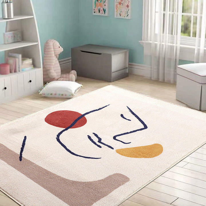 Lisslune | Multicolored character pattern rug polyester casual rug pet-friendly washable rug for the bedroom