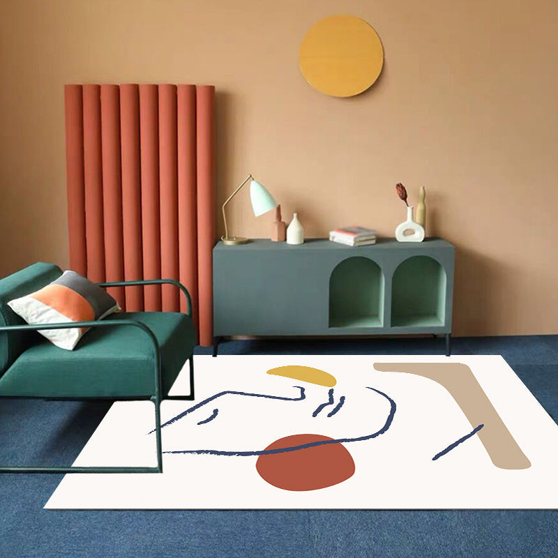 Lisslune | Multicolored character pattern rug polyester casual rug pet-friendly washable rug for the bedroom