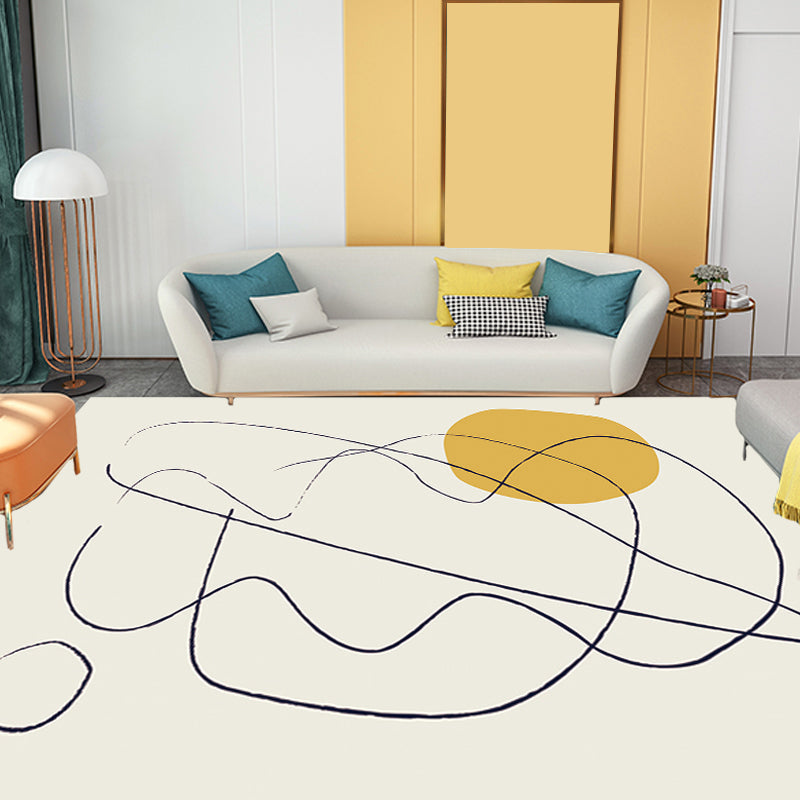 Lisslune | Multicolored character pattern rug polyester casual rug pet-friendly washable rug for the bedroom