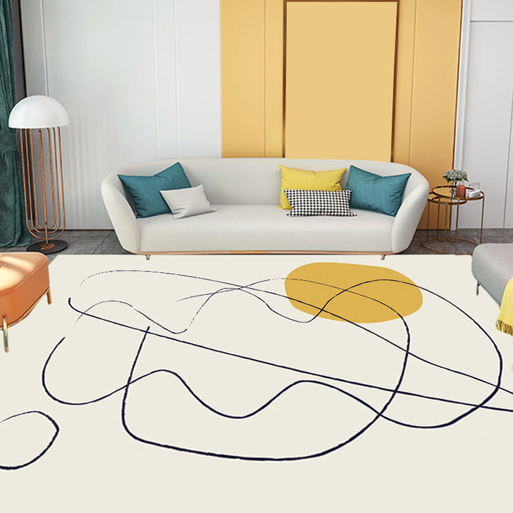 Lisslune | Multicolored character pattern rug polyester casual rug pet-friendly washable rug for the bedroom