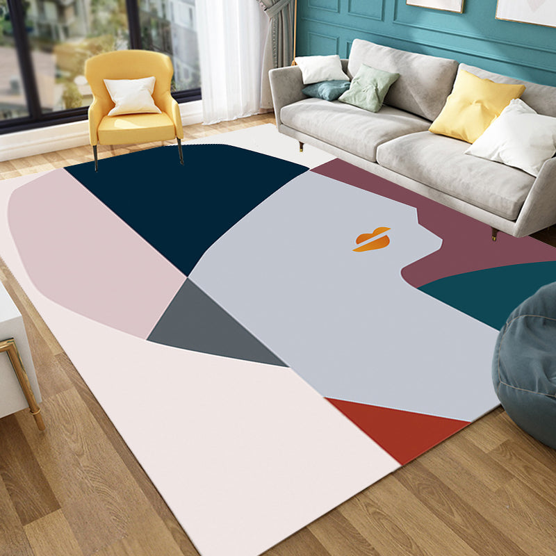 Lisslune | Multicolored character pattern rug polyester casual rug pet-friendly washable rug for the bedroom