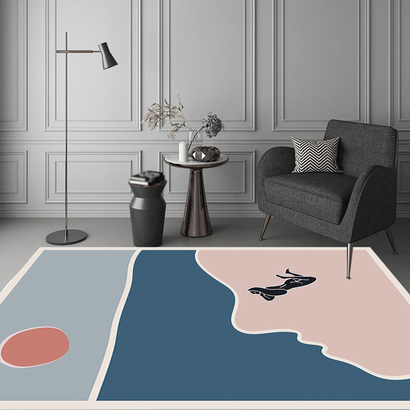 Lisslune | Multicolored character pattern rug polyester casual rug pet-friendly washable rug for the bedroom