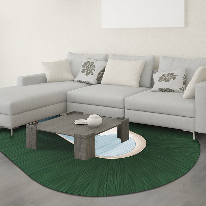 Lisslune | Green Bedroom Carpet New Arrival Color Block Pattern Carpet Polyester Pet-Friendly Washable Carpet