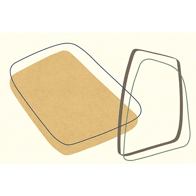 Lisslune | Unique Casual Carpet Beige Color Block Carpet Washable Pet-Friendly Non-Slip Rug for the Living Room