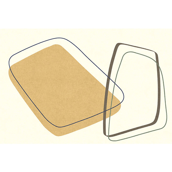 Lisslune | Unique Casual Carpet Beige Color Block Carpet Washable Pet-Friendly Non-Slip Rug for the Living Room