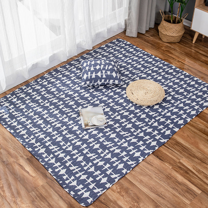 Lisslune | Children Strawberry Pattern Rug Yellow and Green Cotton Rug Washable Pet-Friendly Non-Slip Rug for the Children's Room