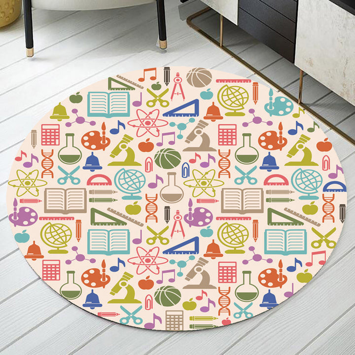 Lisslune | Apricot Kids Carpet Polyester Stationary Pattern Carpet Pet Friendly Washable Non-slip Rug For Decoration