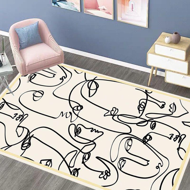 Lisslune | Stylish Multicolor Contemporary Area Rug Polyester Figurative Pattern Rug Non-Slip Back Animal-Friendly Area Rug for Living Room