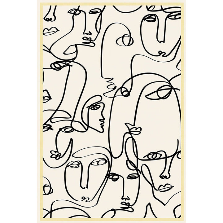 Lisslune | Stylish Multicolor Contemporary Area Rug Polyester Figurative Pattern Rug Non-Slip Back Animal-Friendly Area Rug for Living Room