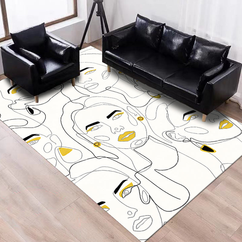 Lisslune | Stylish Multicolor Contemporary Area Rug Polyester Figurative Pattern Rug Non-Slip Back Animal-Friendly Area Rug for Living Room