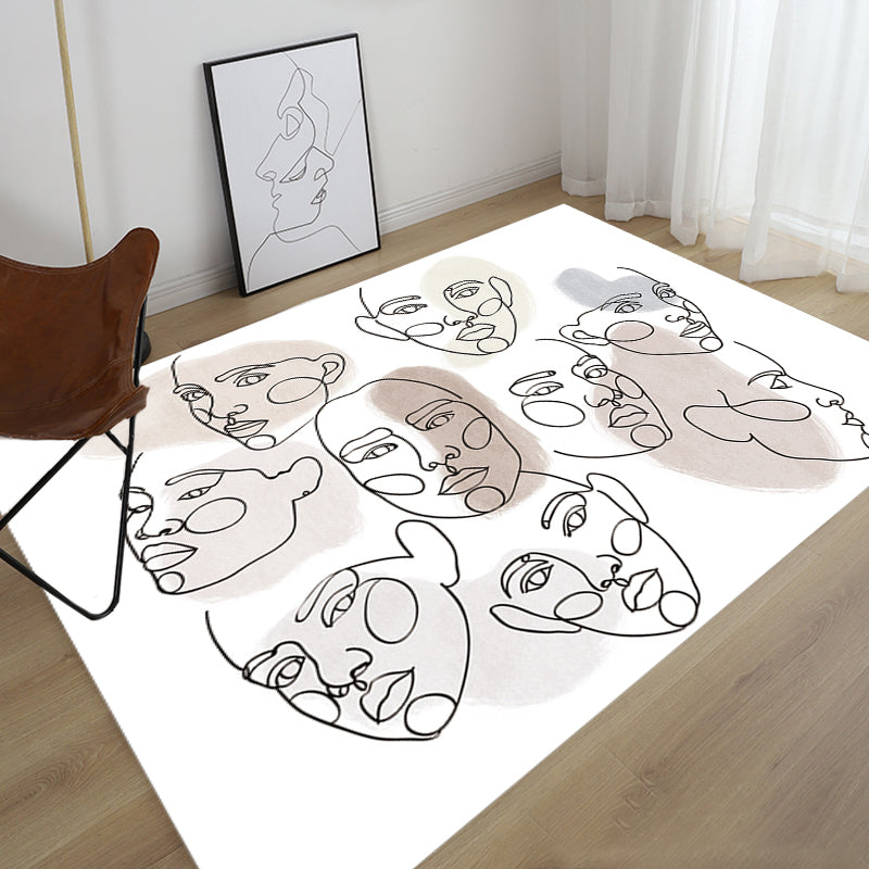 Lisslune | Stylish Multicolor Contemporary Area Rug Polyester Figurative Pattern Rug Non-Slip Back Animal-Friendly Area Rug for Living Room