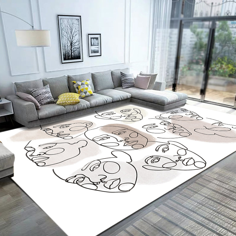 Lisslune | Stylish Multicolor Contemporary Area Rug Polyester Figurative Pattern Rug Non-Slip Back Animal-Friendly Area Rug for Living Room