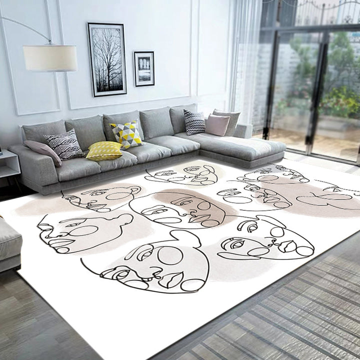 Lisslune | Stylish Multicolor Contemporary Area Rug Polyester Figurative Pattern Rug Non-Slip Back Animal-Friendly Area Rug for Living Room