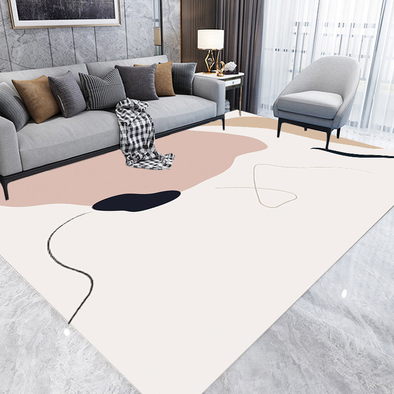 Lisslune | Stylish Multicolor Contemporary Area Rug Polyester Figurative Pattern Rug Non-Slip Back Animal-Friendly Area Rug for Living Room