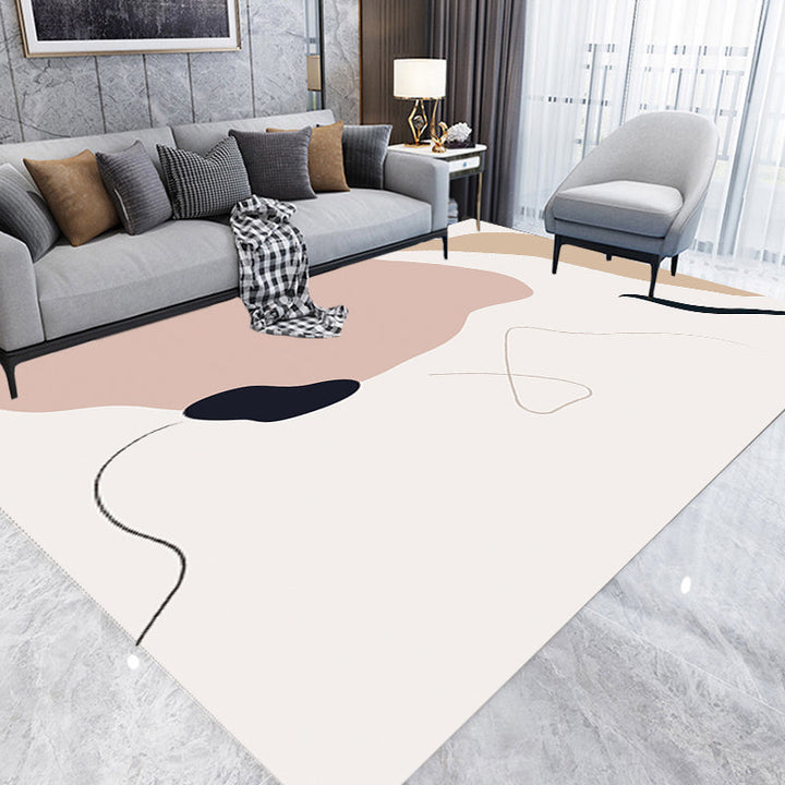Lisslune | Stylish Multicolor Contemporary Area Rug Polyester Figurative Pattern Rug Non-Slip Back Animal-Friendly Area Rug for Living Room