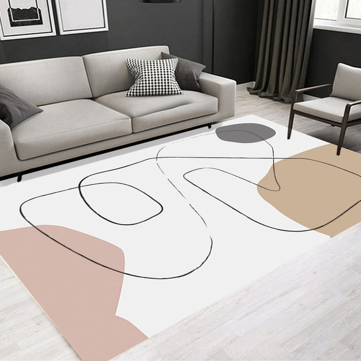 Lisslune | Stylish Multicolor Contemporary Area Rug Polyester Figurative Pattern Rug Non-Slip Back Animal-Friendly Area Rug for Living Room