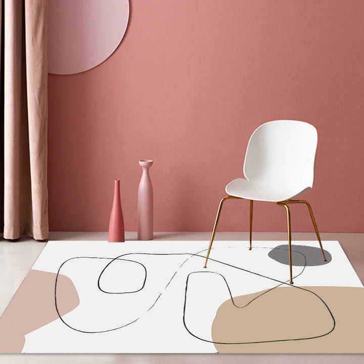 Lisslune | Stylish Multicolor Contemporary Area Rug Polyester Figurative Pattern Rug Non-Slip Back Animal-Friendly Area Rug for Living Room