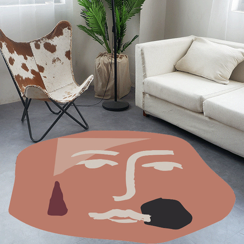 Lisslune | Stylish Modern Carpet Red Character Pattern Carpet Non-Slip Backing Pet-Friendly Area Rug for Living Room
