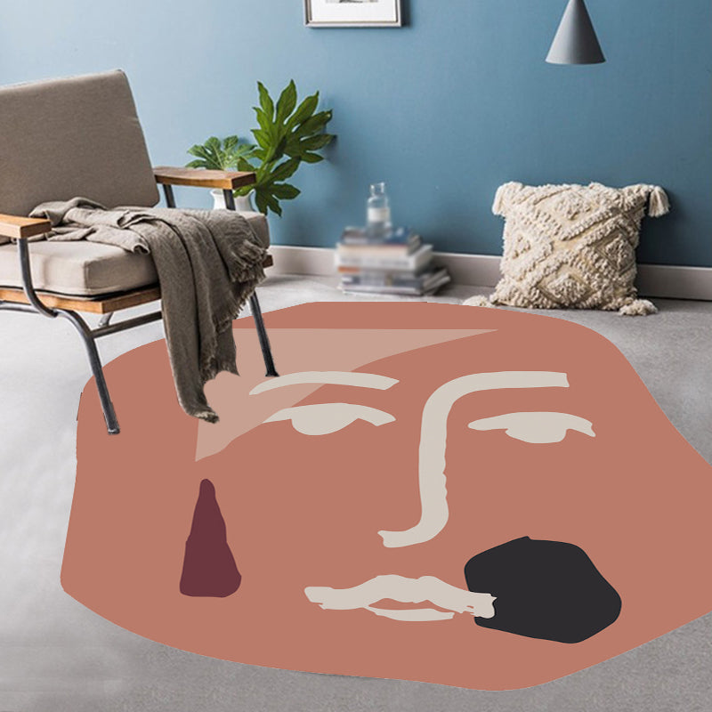 Lisslune | Stylish Modern Carpet Red Character Pattern Carpet Non-Slip Backing Pet-Friendly Area Rug for Living Room