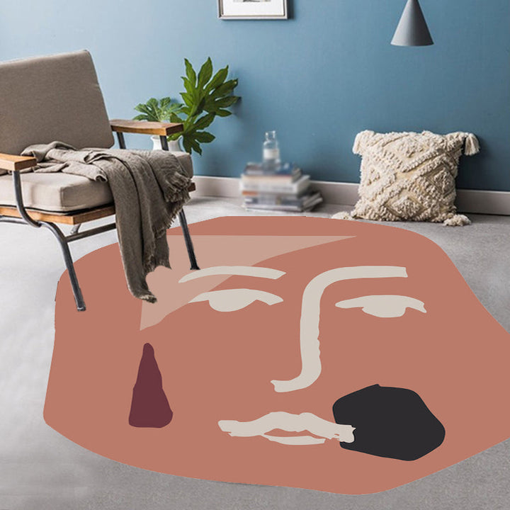 Lisslune | Stylish Modern Carpet Red Character Pattern Carpet Non-Slip Backing Pet-Friendly Area Rug for Living Room