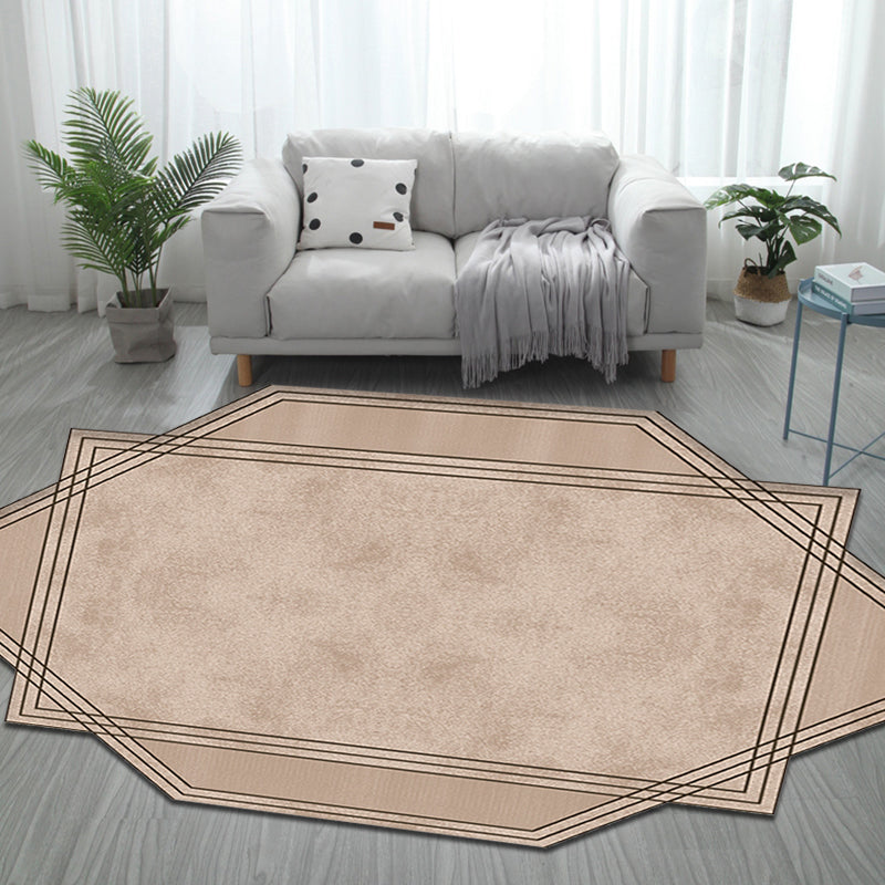 Lisslune | Brown Bedroom Carpet New Single-Colored Area Rug Polyester Pet-Friendly Non-Slip Rug