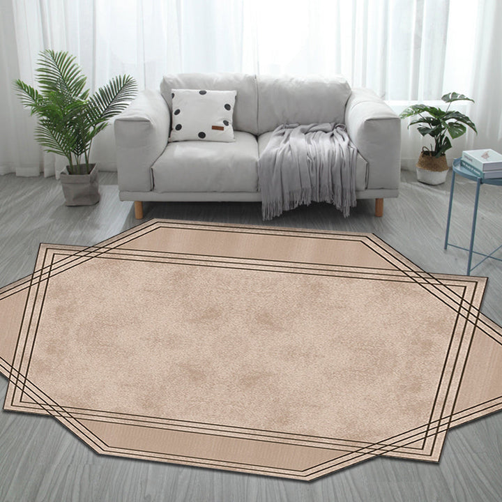 Lisslune | Brown Bedroom Carpet New Single-Colored Area Rug Polyester Pet-Friendly Non-Slip Rug