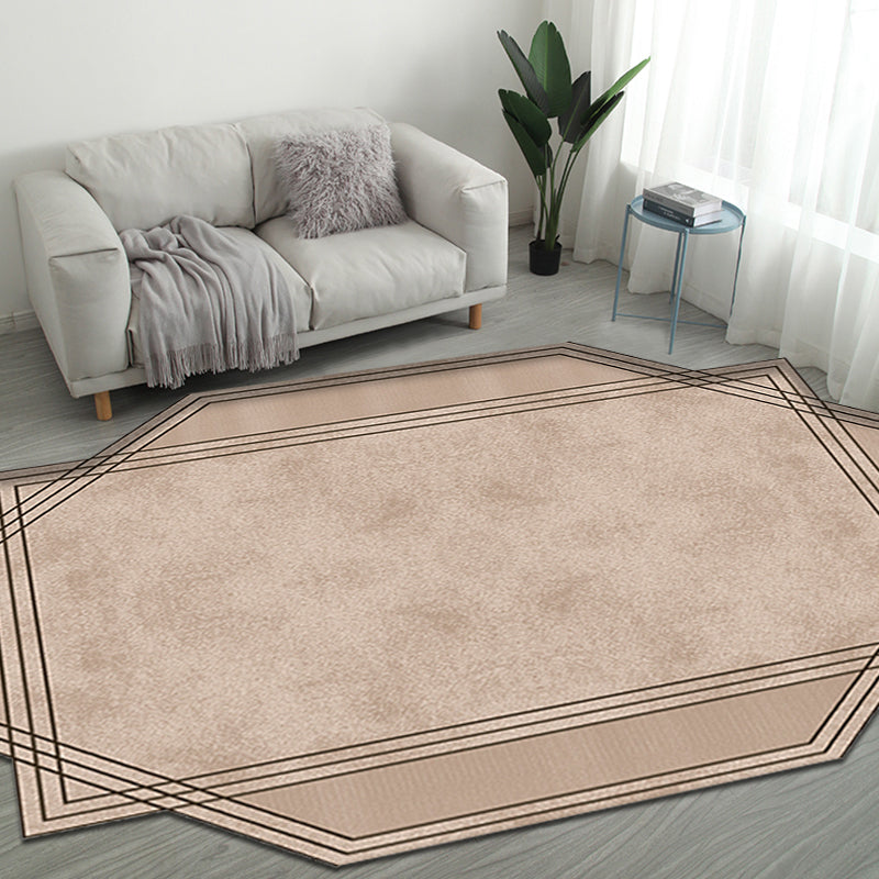 Lisslune | Brown Bedroom Carpet New Single-Colored Area Rug Polyester Pet-Friendly Non-Slip Rug