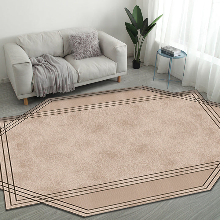 Lisslune | Brown Bedroom Carpet New Single-Colored Area Rug Polyester Pet-Friendly Non-Slip Rug