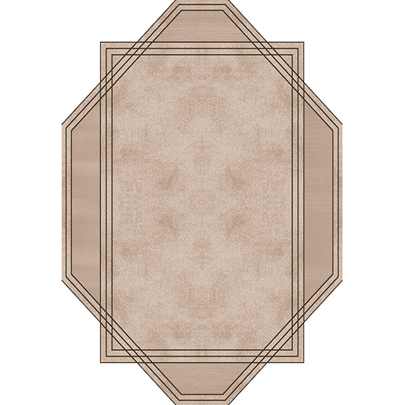 Lisslune | Brown Bedroom Carpet New Single-Colored Area Rug Polyester Pet-Friendly Non-Slip Rug