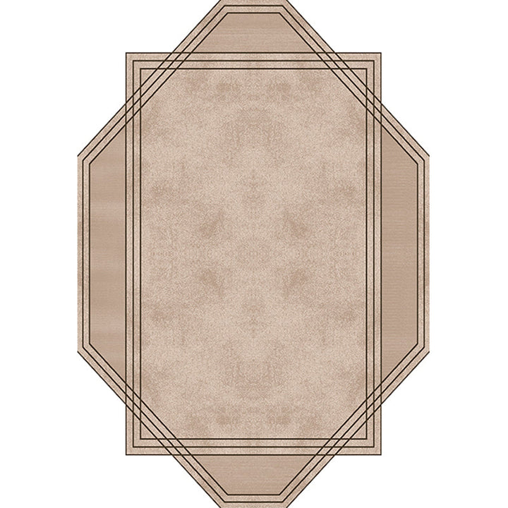 Lisslune | Brown Bedroom Carpet New Single-Colored Area Rug Polyester Pet-Friendly Non-Slip Rug