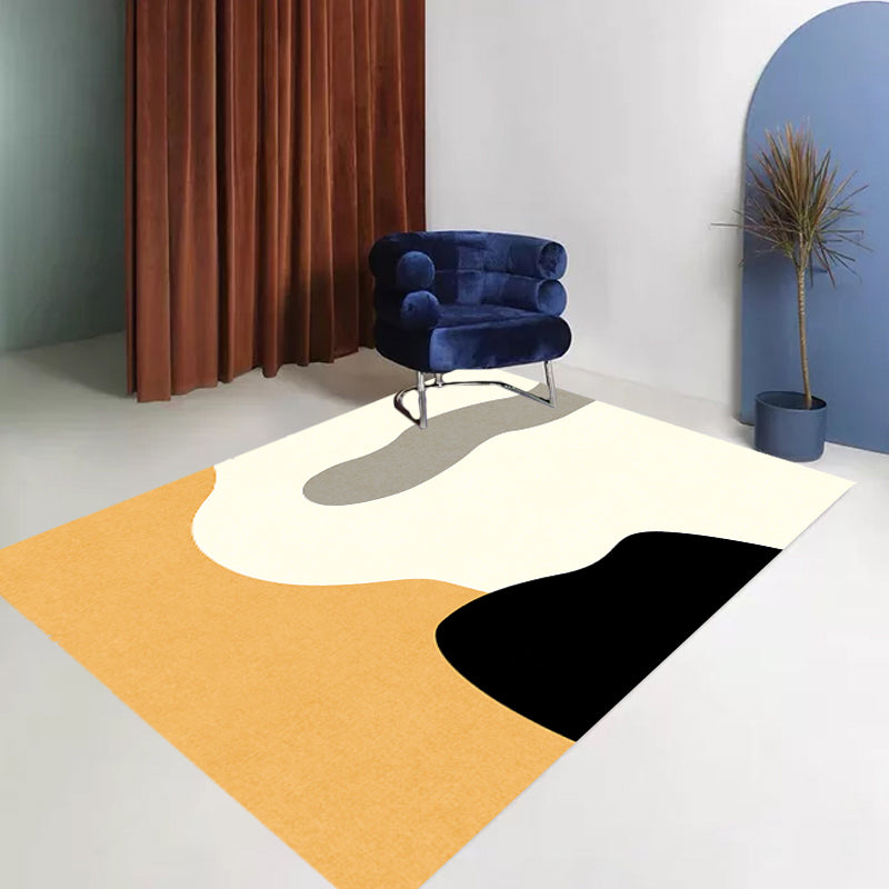 Lisslune | Novelty Abstract Area Rug Beige Polyester Rug Non-Slip Back Washable Pet Friendly Area Rug for Living Room