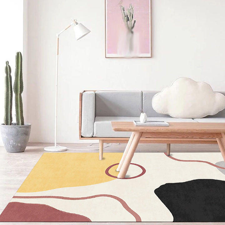 Lisslune | Simple Norwegian Carpet Multifunctional Abstract Carpet Washable Pet-Friendly Area Rug for Living Room
