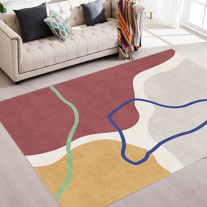 Lisslune | Simple Norwegian Carpet Multifunctional Abstract Carpet Washable Pet-Friendly Area Rug for Living Room