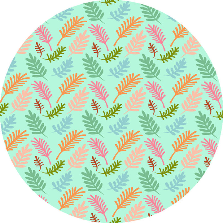 Lisslune | Unique Leaf Pattern Rug Green Children's Rug Polyester Washable Pet Friendly Non-Slip Carpet for Children's Room