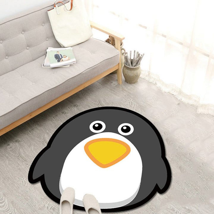 Lisslune | Unique Cartoon Animal Pattern Rug Green and Pink Children's Rug Polyester Pet Friendly Washable Non-Slip Back Rug for the Children's Room