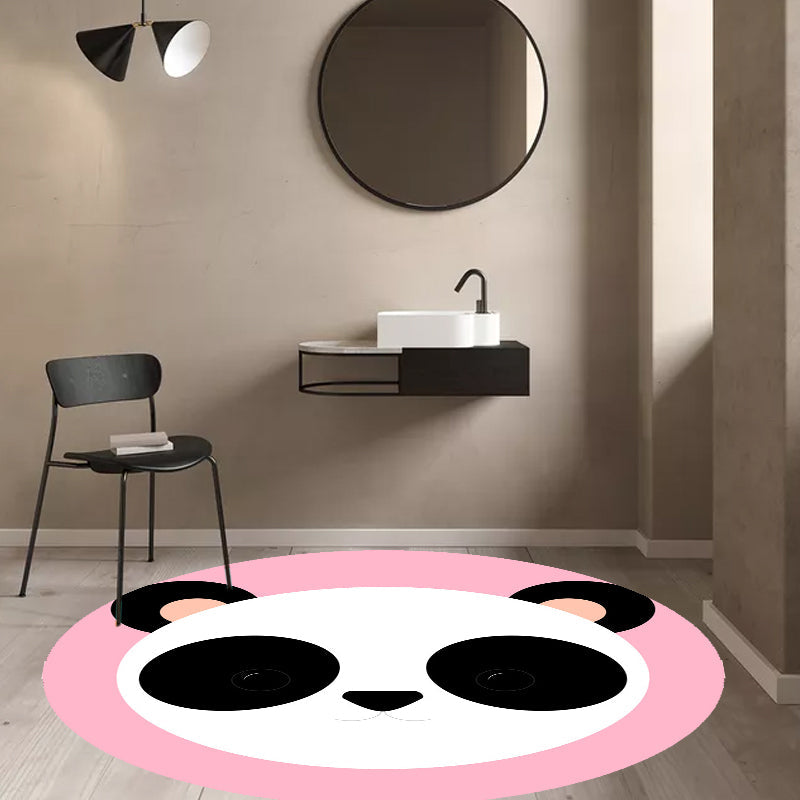 Lisslune | Kids Cartoon Animal Pattern Rug Blue and Pink Polyester Rug Washable Pet Friendly Non-Slip Rug for the Children's Room