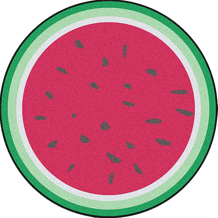 Lisslune | Unique Watermelon Pattern Rug Red and Green Kids Rug Polyester Washable Pet Friendly Non-Slip Carpet for Children's Room