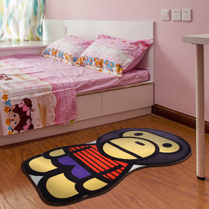 Lisslune | Stylish Cartoon Character Pattern Rug Multicolored Kids Rug Polyester Washable Pet-Friendly Non-Slip Rug for the Children's Room