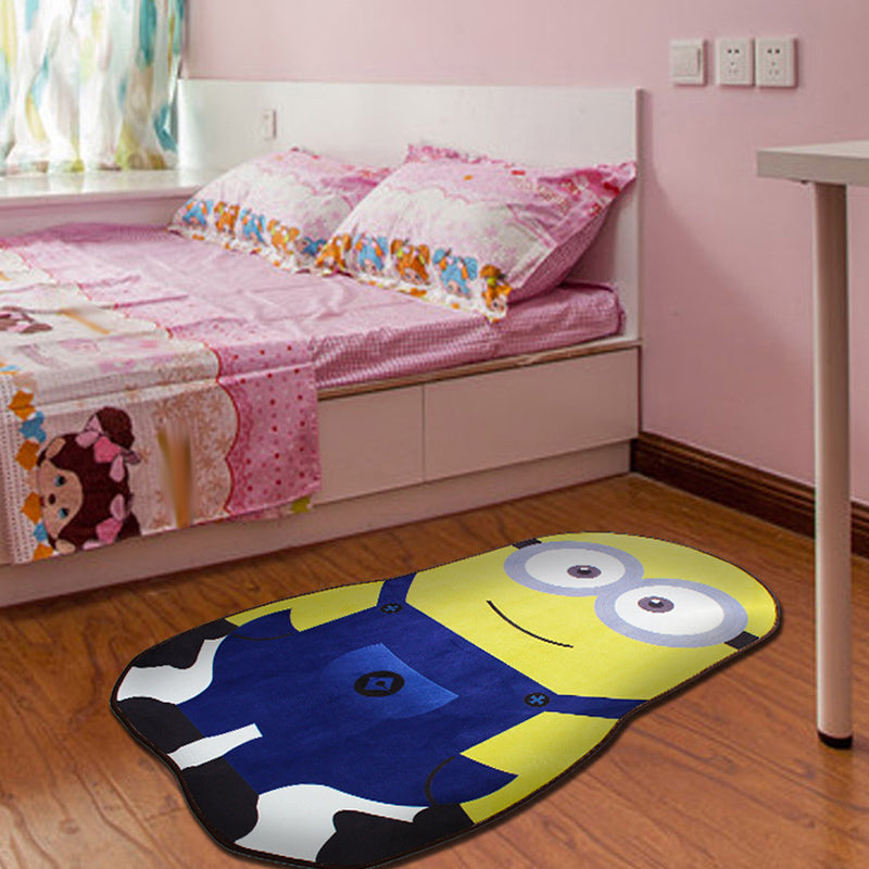 Lisslune | Stylish Cartoon Character Pattern Rug Multicolored Kids Rug Polyester Washable Pet-Friendly Non-Slip Rug for the Children's Room