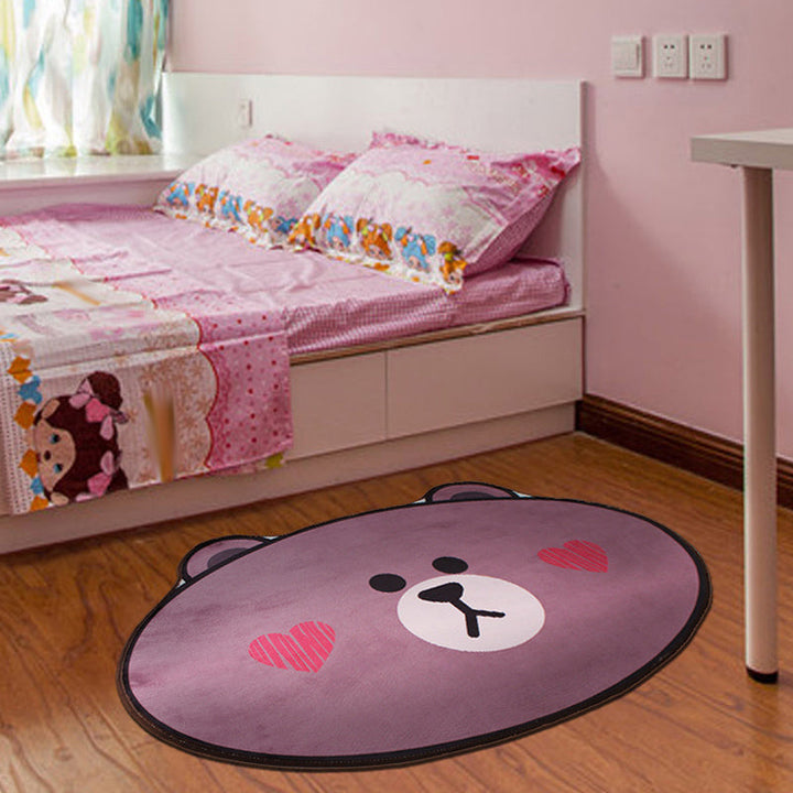 Lisslune | Stylish Cartoon Character Pattern Rug Multicolored Kids Rug Polyester Washable Pet-Friendly Non-Slip Rug for the Children's Room