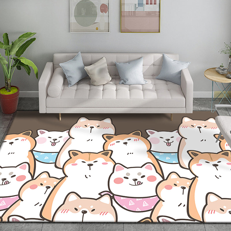 Lisslune | Funky Cartoon Bear Pattern Carpet Multicolor Kids Carpet Polyester Pet Friendly Washable Area Rug for Nursery